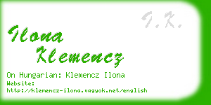 ilona klemencz business card